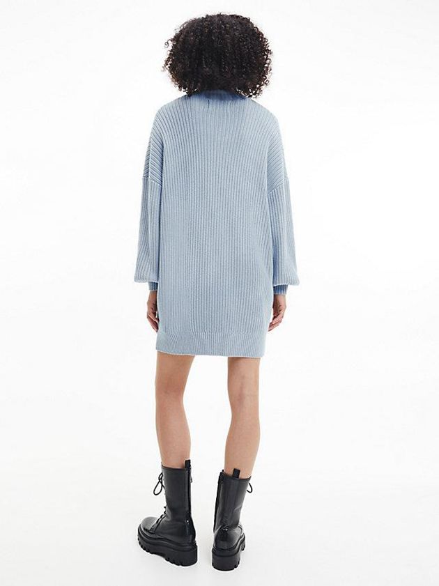Blue Calvin Klein Relaxed Organic Cotton Jumper Women Dress | BKRL-87612