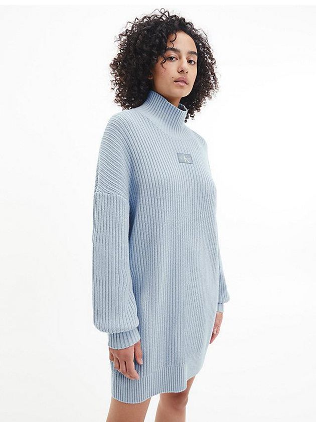 Blue Calvin Klein Relaxed Organic Cotton Jumper Women Dress | BKRL-87612