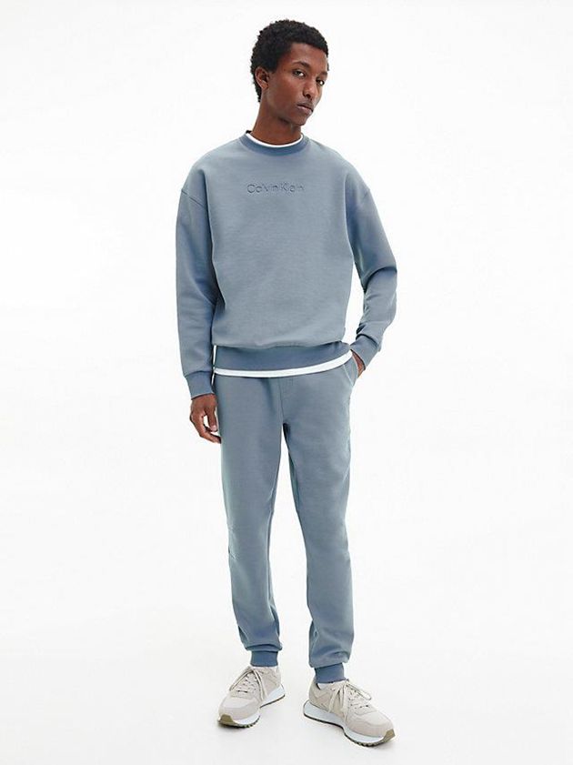 Blue Calvin Klein Relaxed Organic Cotton Men Joggers | JYUM-36875