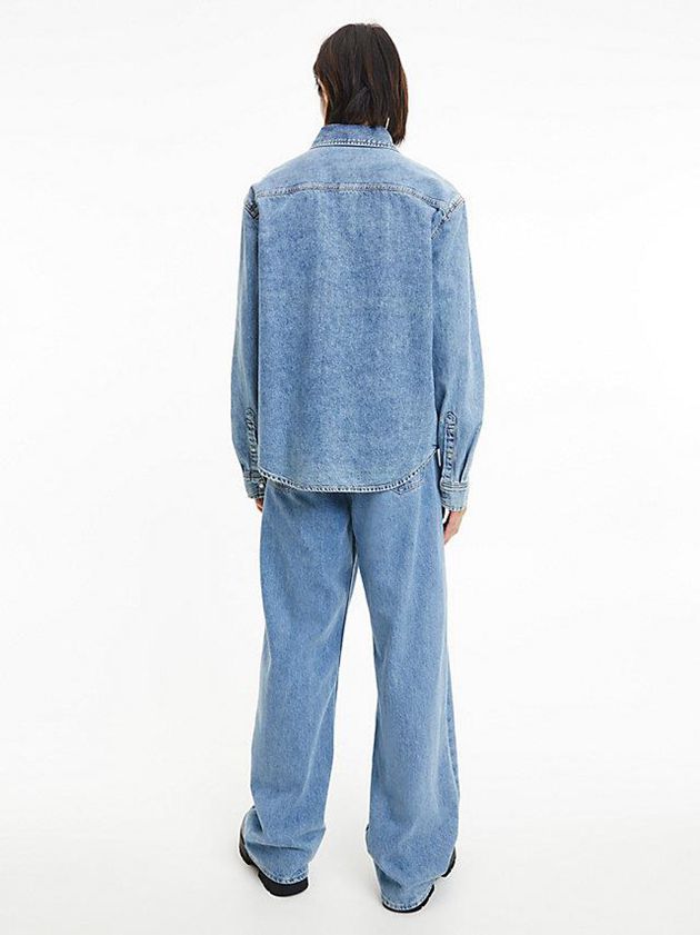 Blue Calvin Klein Relaxed Utility Men Shirts | XJVT-65871