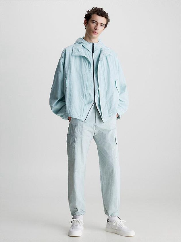 Blue Calvin Klein Relaxed Wide Leg Cargo Men Pants | BAKP-97562