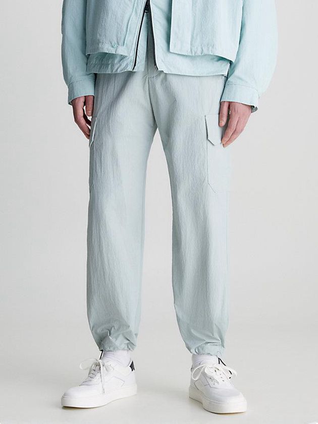 Blue Calvin Klein Relaxed Wide Leg Cargo Men Pants | BAKP-97562