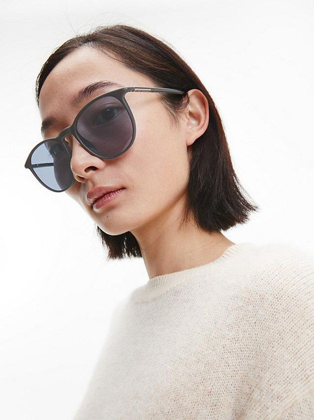 Blue Calvin Klein Round Men Sunglasses | UIAW-91354
