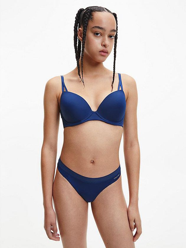 Blue Calvin Klein Seductive Comfort Women Thong | HASR-82631
