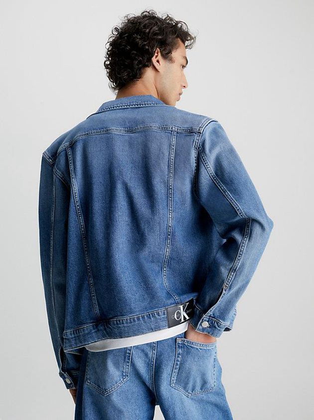 Blue Calvin Klein Slim Denim Men Jacket | NFDV-12039