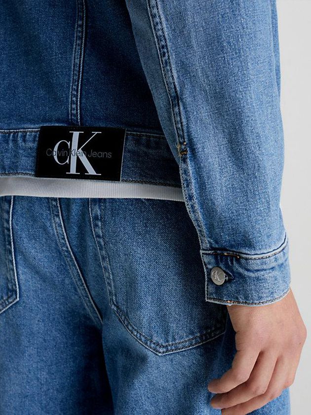 Blue Calvin Klein Slim Denim Men Jacket | NFDV-12039