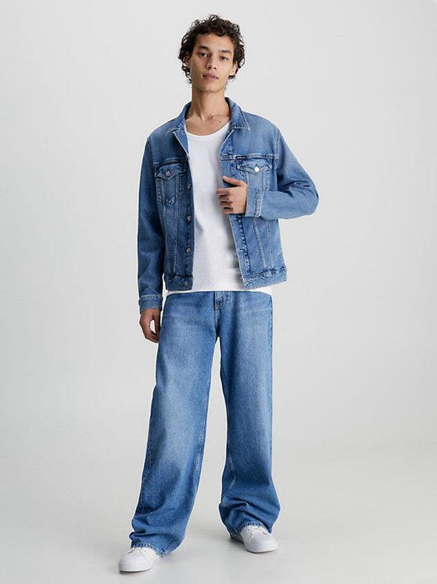 Blue Calvin Klein Slim Denim Men Jacket | NFDV-12039