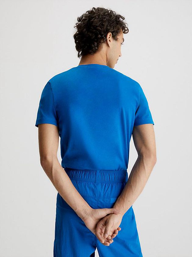 Blue Calvin Klein Slim Logo Men T-Shirt | ZEJC-47108