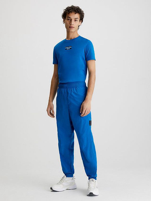 Blue Calvin Klein Slim Logo Men T-Shirt | ZEJC-47108