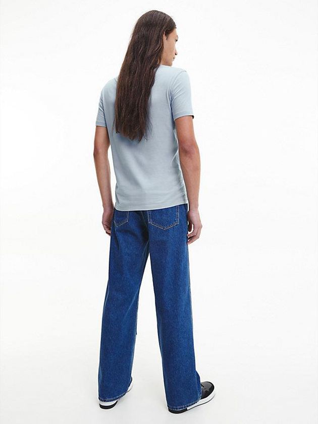 Blue Calvin Klein Slim Monogram Men T-Shirt | RCEX-76395