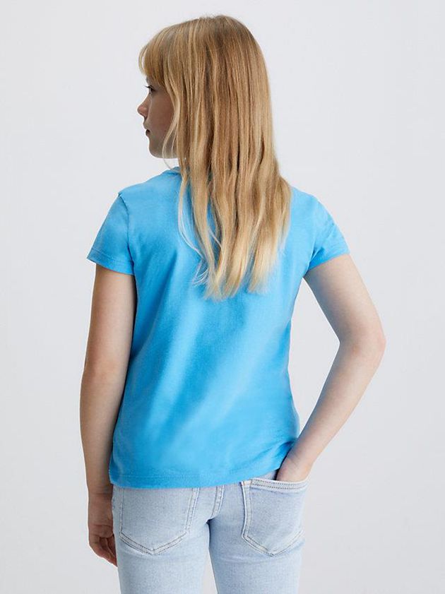 Blue Calvin Klein Slim Organic Cotton Girls's T-Shirt | RQEC-40285
