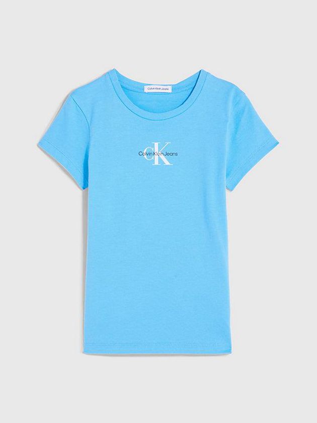 Blue Calvin Klein Slim Organic Cotton Girls's T-Shirt | RQEC-40285