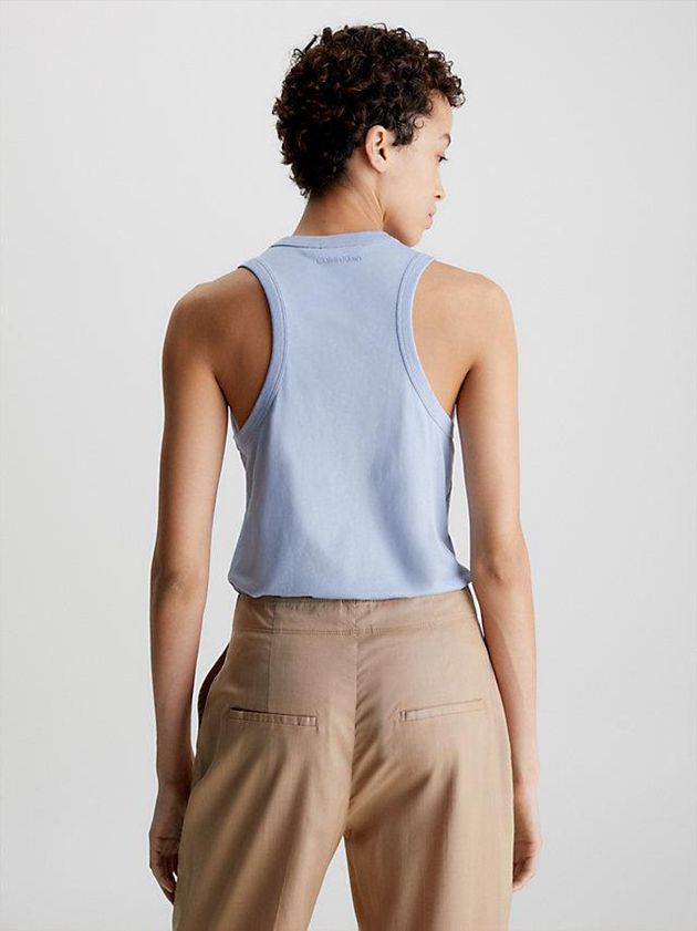 Blue Calvin Klein Slim Racerback Tank Women Top | EDHK-15246