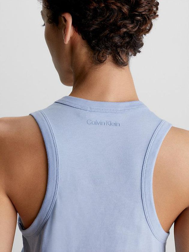 Blue Calvin Klein Slim Racerback Tank Women Top | EDHK-15246