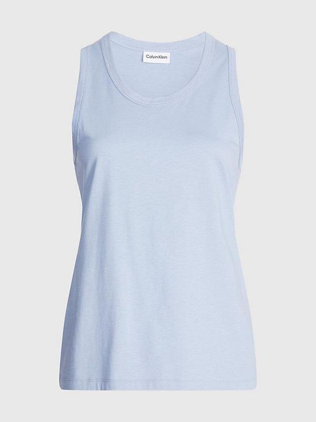 Blue Calvin Klein Slim Racerback Tank Women Top | EDHK-15246