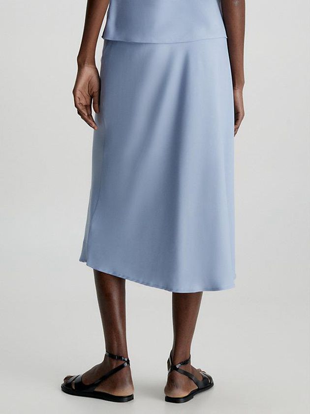 Blue Calvin Klein Slim Recycled Crepe Midi Women Skirt | PRBX-83094