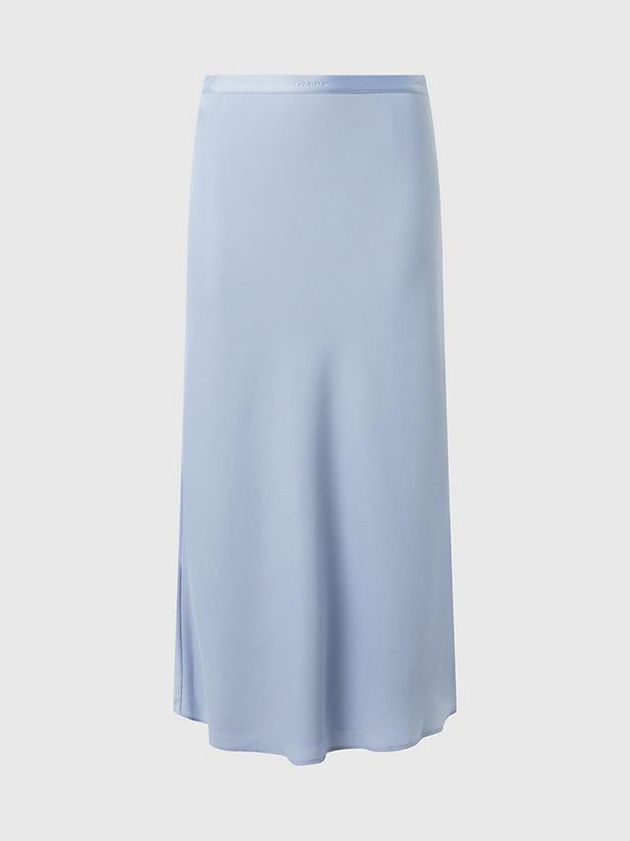 Blue Calvin Klein Slim Recycled Crepe Midi Women Skirt | PRBX-83094