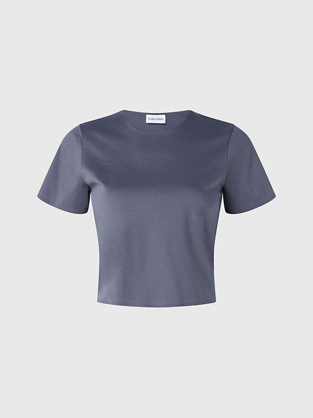 Blue Calvin Klein Slim Scuba Open Back Women Top | GMAE-31064