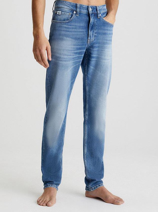 Blue Calvin Klein Slim Tapered Men Jeans | ZKHB-54389