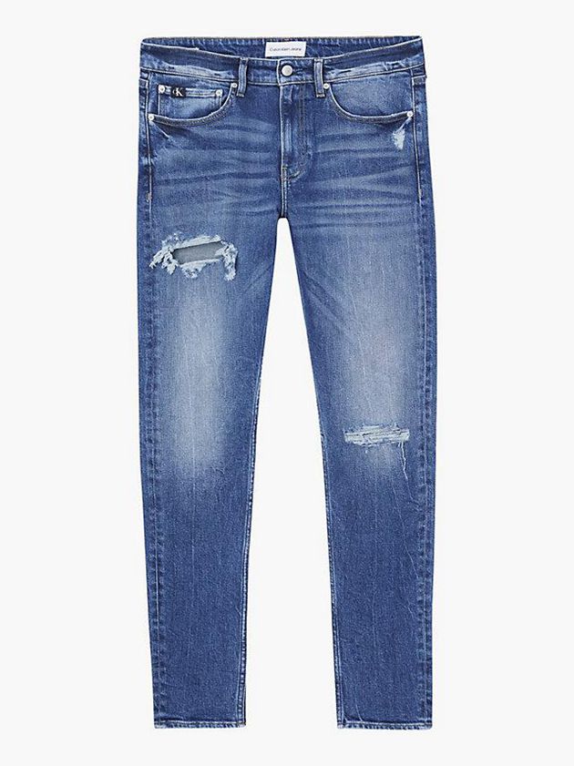 Blue Calvin Klein Slim Tapered Men Jeans | KEPY-46092