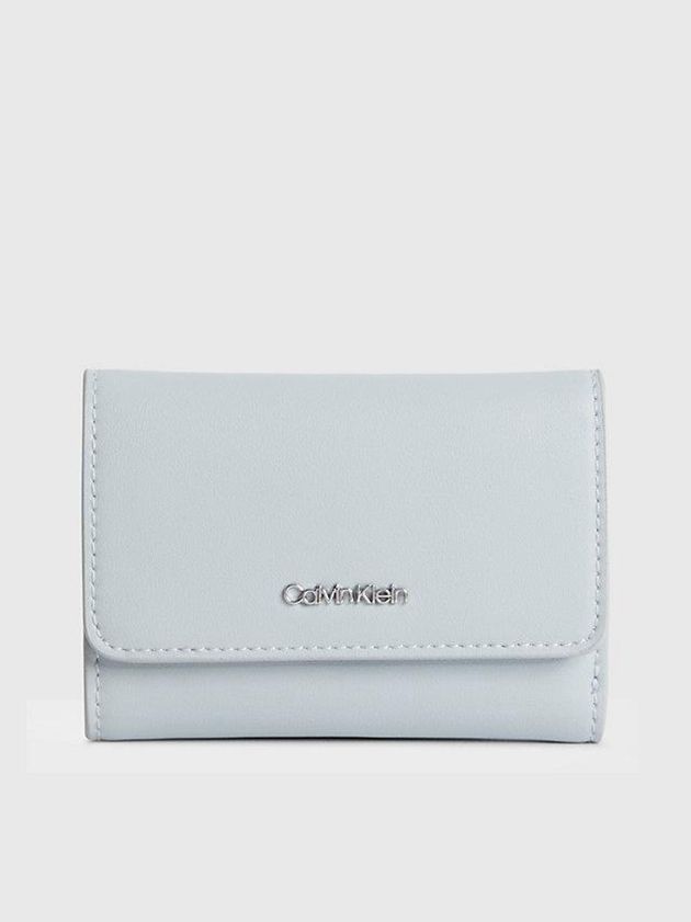 Blue Calvin Klein Small Recycled Rfid Trifold Women Wallet | DHKM-20631