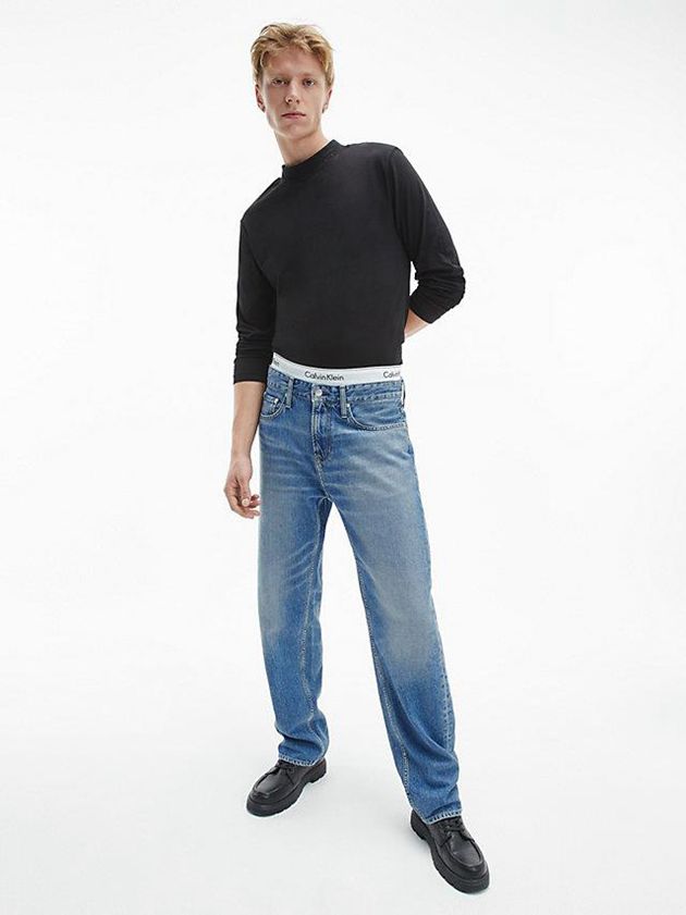 Blue Calvin Klein Straight Men Jeans | VMUS-86075