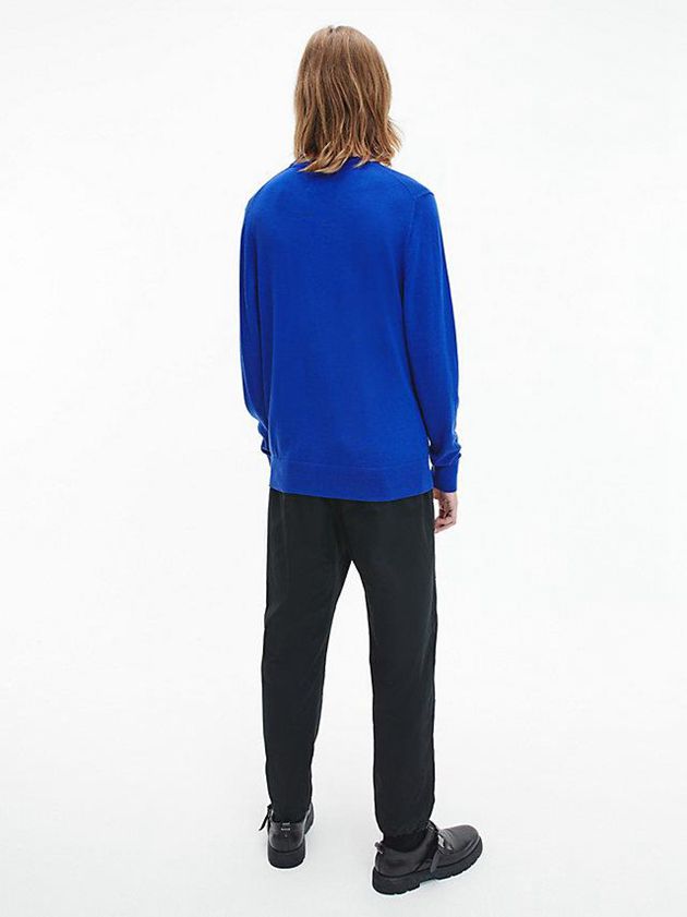 Blue Calvin Klein Superior Wool Jumper Men Sweater | YBMG-35861