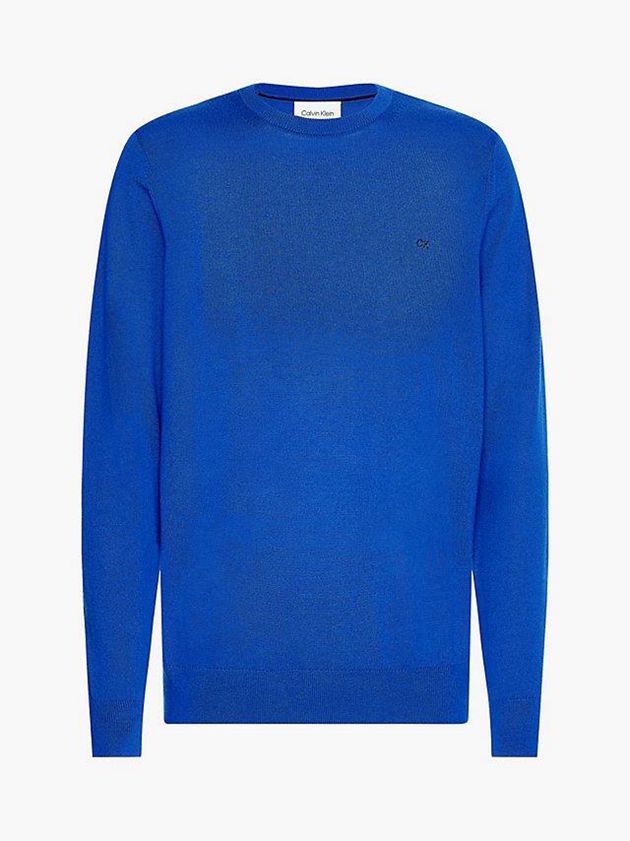 Blue Calvin Klein Superior Wool Jumper Men Sweater | YBMG-35861