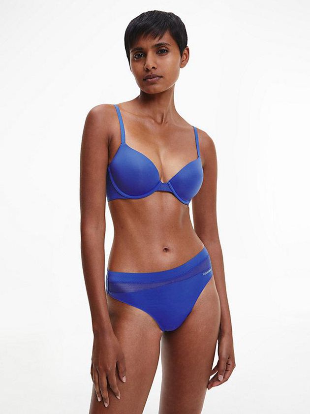 Blue Calvin Klein T-Shirt - Perfectly Fit Flex Women Bra | XUID-26890