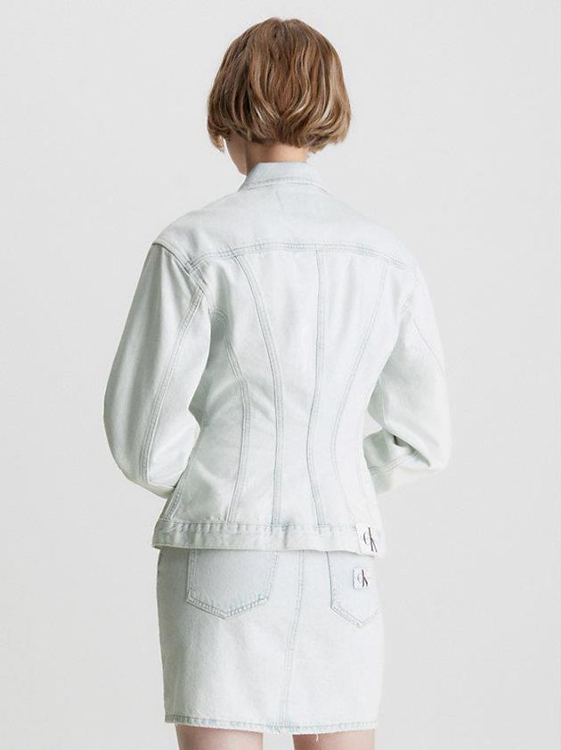 Blue Calvin Klein Tailored Denim Corset Women Jacket | XRGZ-85672