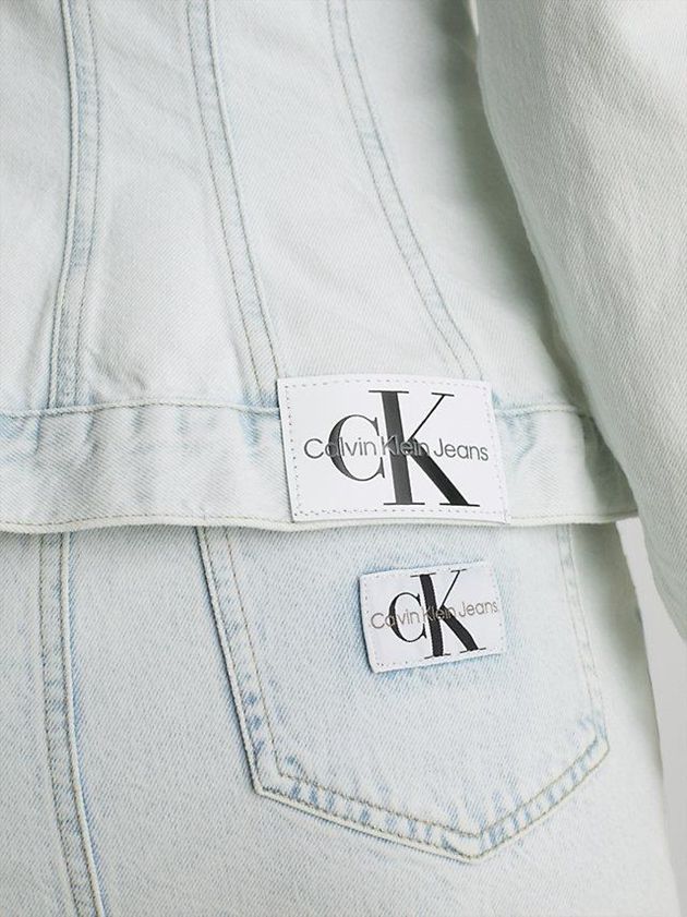 Blue Calvin Klein Tailored Denim Corset Women Jacket | XRGZ-85672