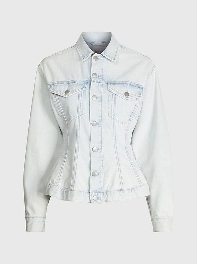 Blue Calvin Klein Tailored Denim Corset Women Jacket | XRGZ-85672