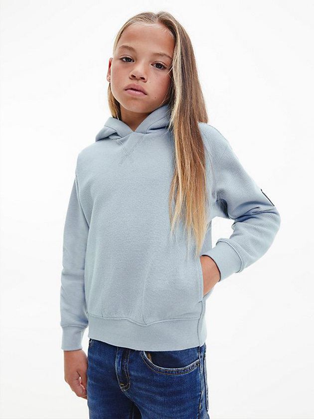 Blue Calvin Klein Textured Boys\'s Hoodie | XSVM-20459