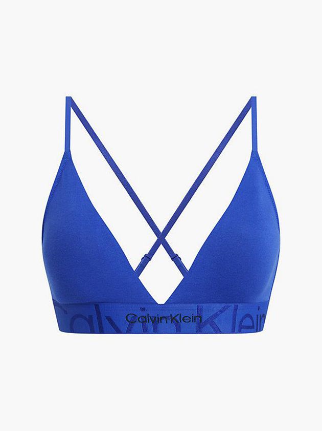 Blue Calvin Klein Triangle - Embossed Icon Women Bra | DHCS-10867