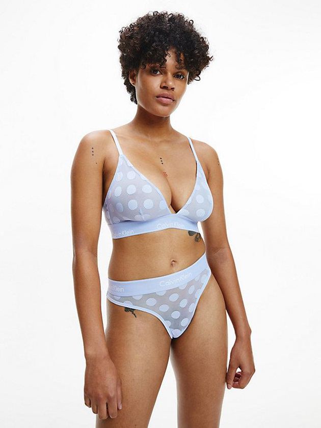 Blue Calvin Klein Triangle - Modern Cotton Women Bra | RLEM-48172
