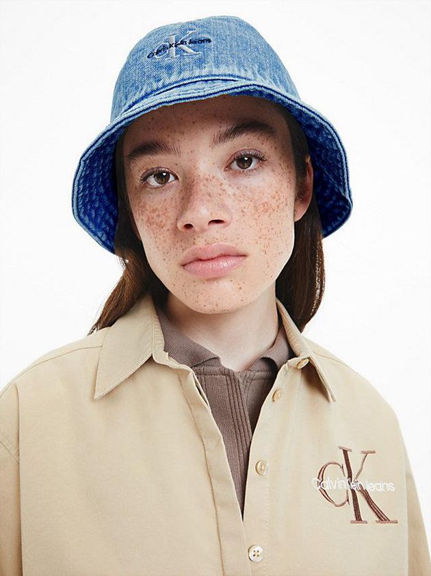 Blue Calvin Klein Unisex Denim Bucket Men Cap | YCQW-09657