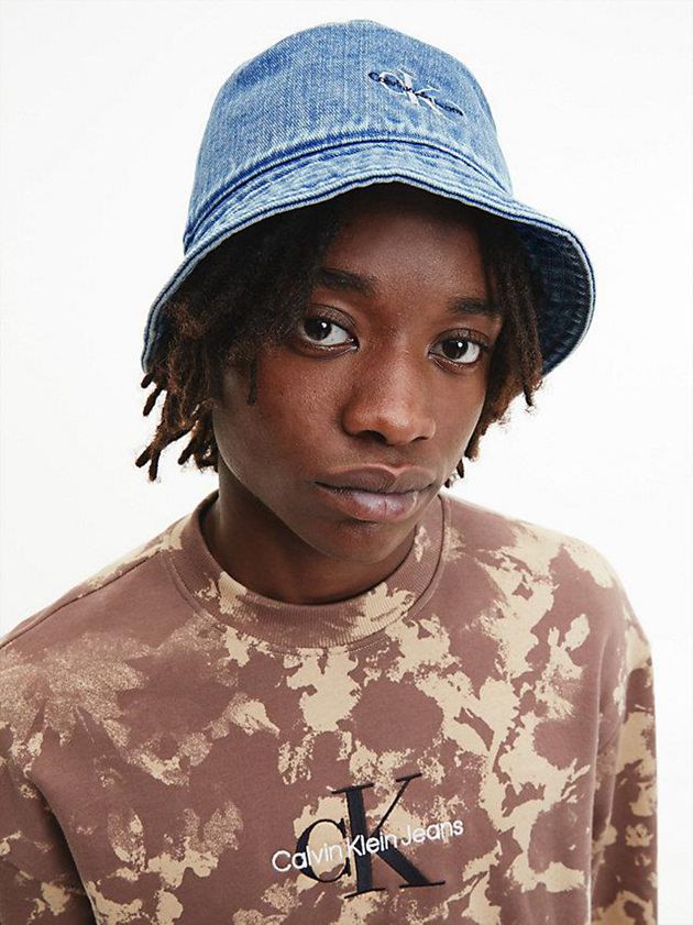 Blue Calvin Klein Unisex Denim Bucket Men Cap | YCQW-09657