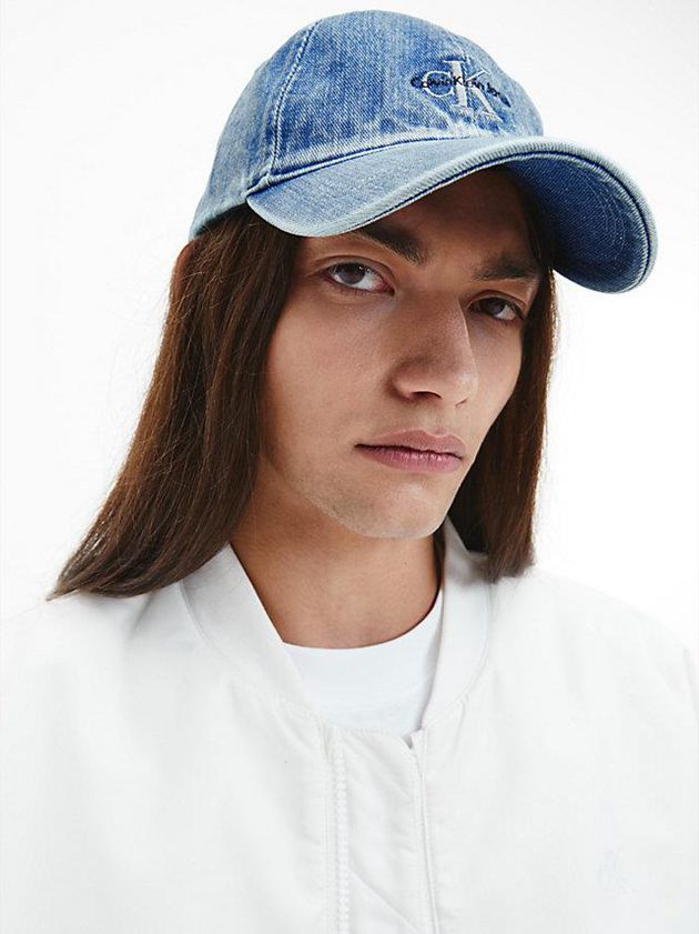 Blue Calvin Klein Unisex Denim Men Cap | BOTM-37950
