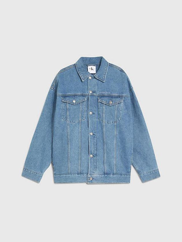 Blue Calvin Klein Unisex Oversized Denim - Pride Women Jacket | RLTS-80469