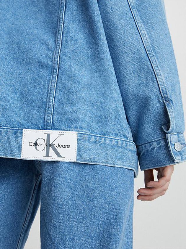 Blue Calvin Klein Unisex Oversized Denim Women Jacket | XBPL-38274