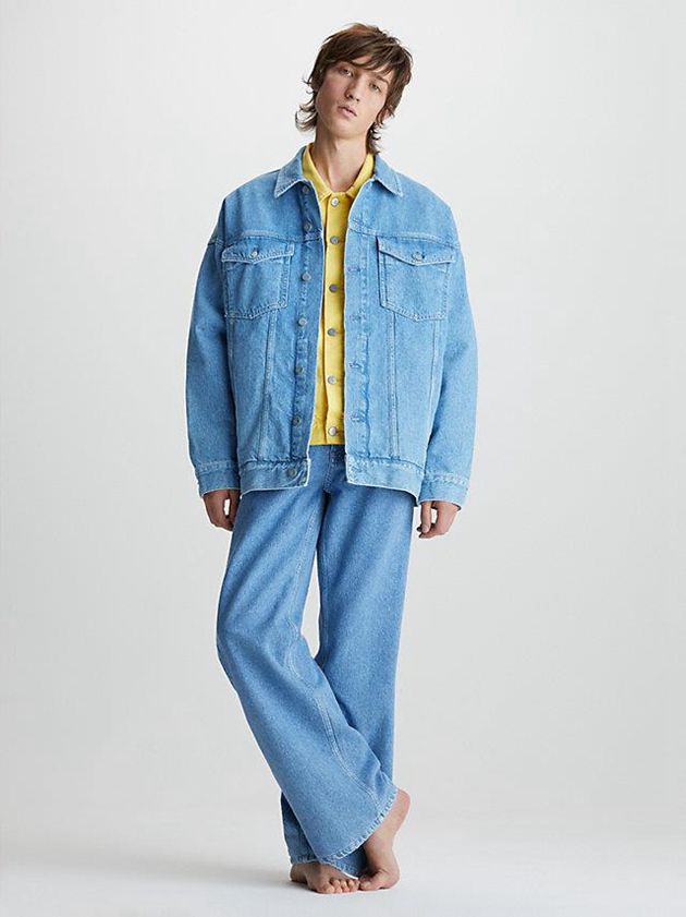 Blue Calvin Klein Unisex Oversized Denim Women Jacket | XBPL-38274