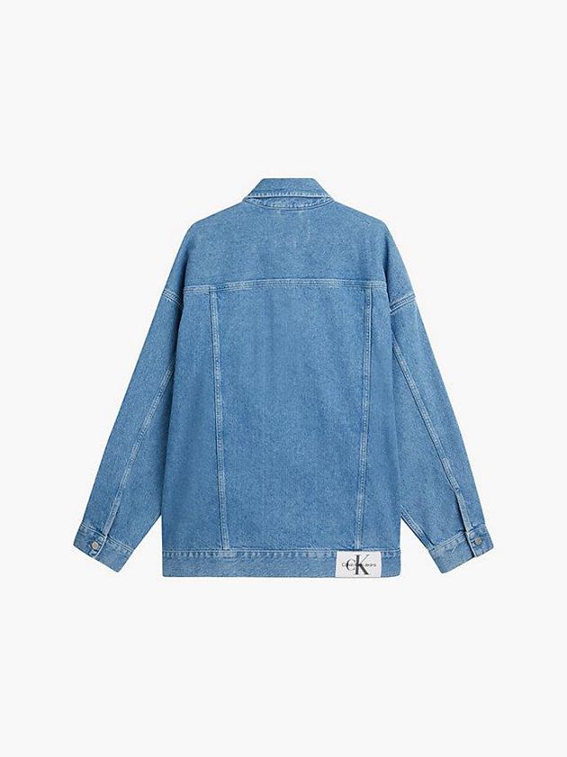 Blue Calvin Klein Unisex Oversized Denim Men Jacket | GJHI-59420