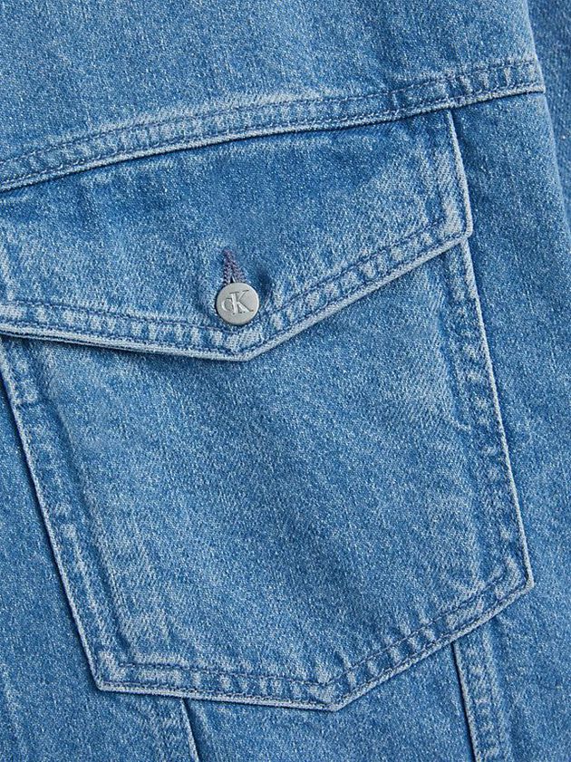 Blue Calvin Klein Unisex Oversized Denim Men Jacket | GJHI-59420