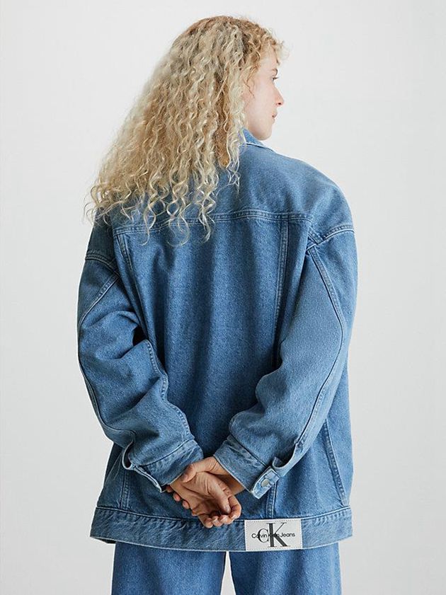 Blue Calvin Klein Unisex Oversized Denim Men Jacket | GJHI-59420