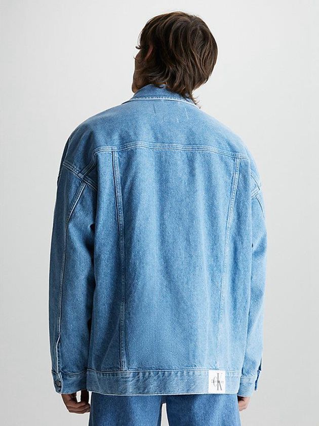 Blue Calvin Klein Unisex Oversized Denim Men Jacket | GJHI-59420