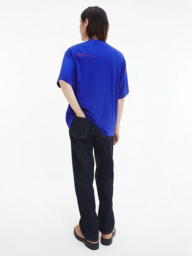 Blue Calvin Klein Unisex Printed - CK Standards Men T-Shirt | XHLM-24083