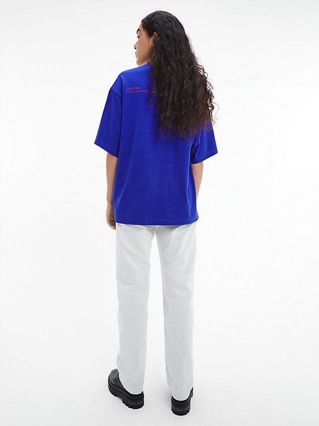 Blue Calvin Klein Unisex Printed - CK Standards Men T-Shirt | XHLM-24083