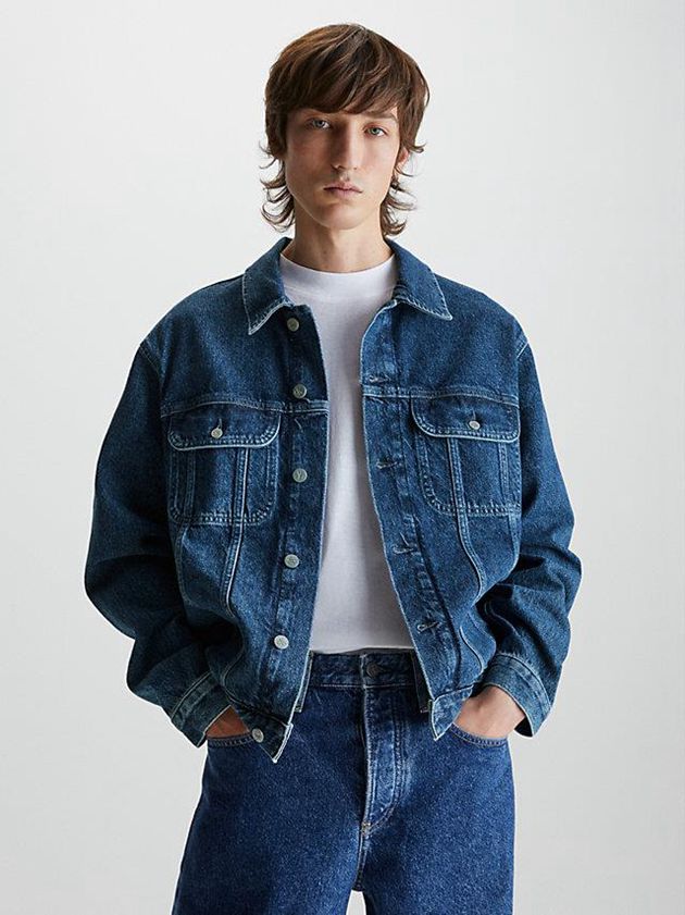 Blue Calvin Klein Unisex Relaxed Denim Women Jacket | JYLZ-78364