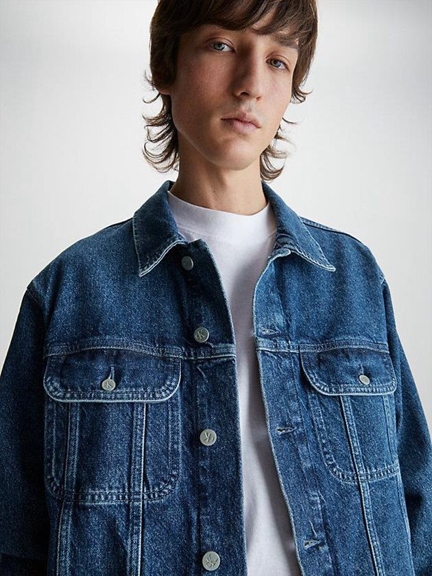 Blue Calvin Klein Unisex Relaxed Denim Women Jacket | JYLZ-78364