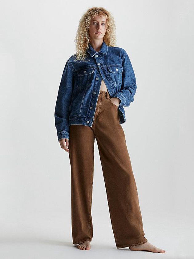 Blue Calvin Klein Unisex Relaxed Denim Women Jacket | JYLZ-78364